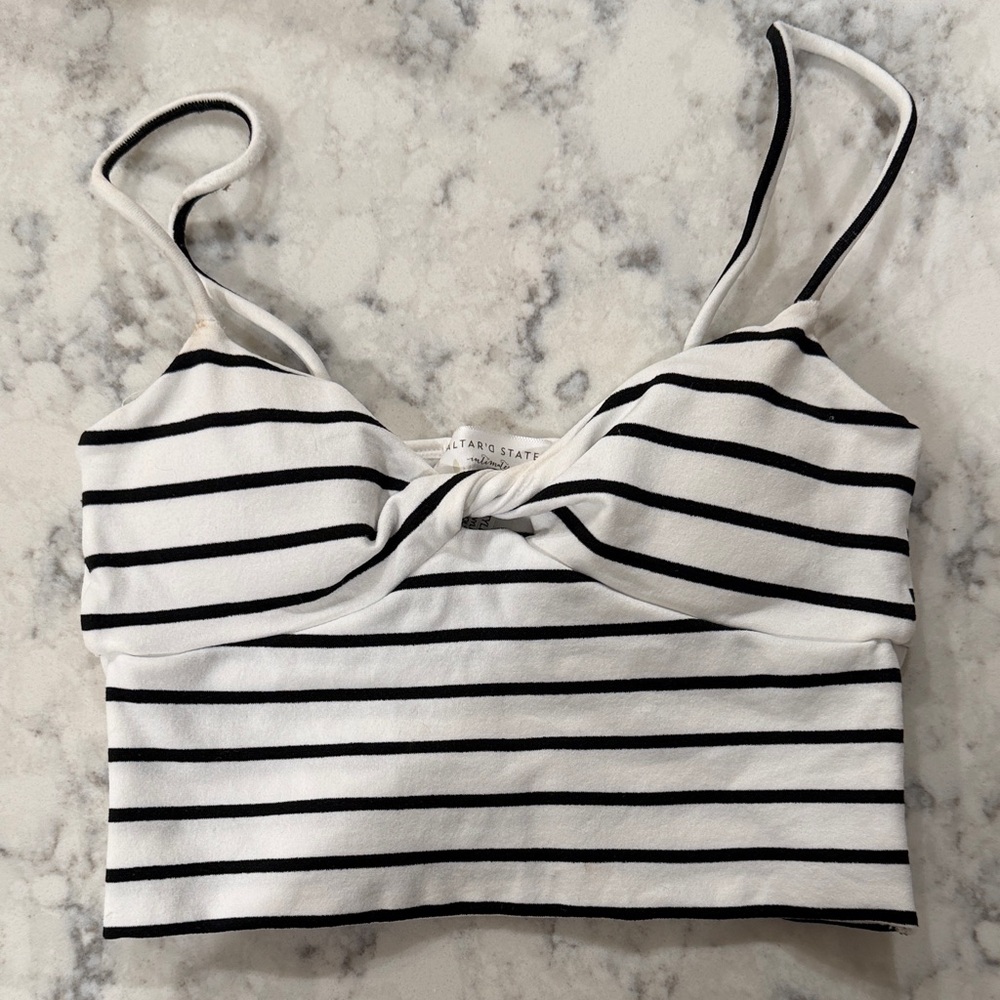 Striped Black and White Women's Top